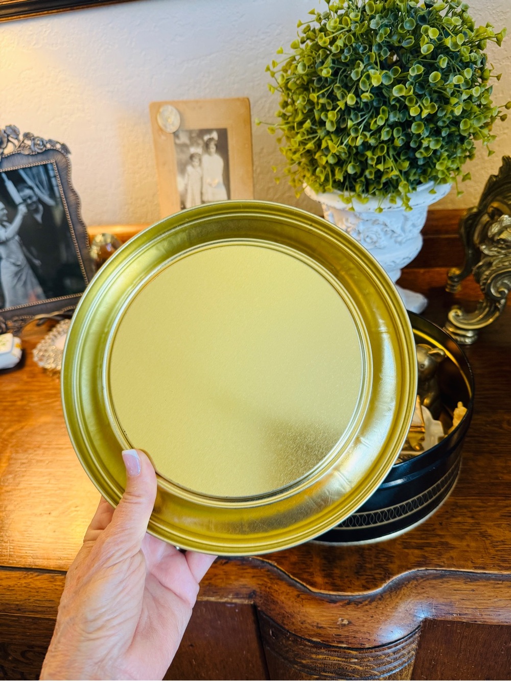 Mystery Vintage Bundle-Renoir Tin-Filled with Vintage Home Decor Items 1800-1970 - Picture 9 of 16